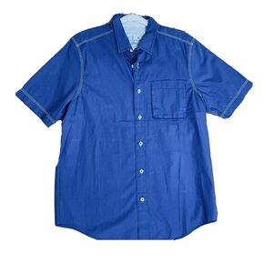 Men's colbalt Blue Short Sleeve Shirt xl button up